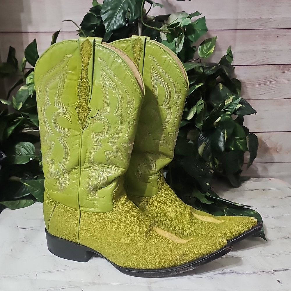 Montenegro Lime Green Western Cowboy Boots 28